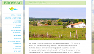 Website for Brossac in France